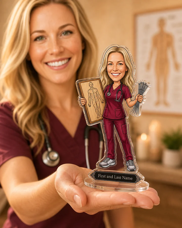 Acupuncturist (Female) figurine — custom Healthcare gift
