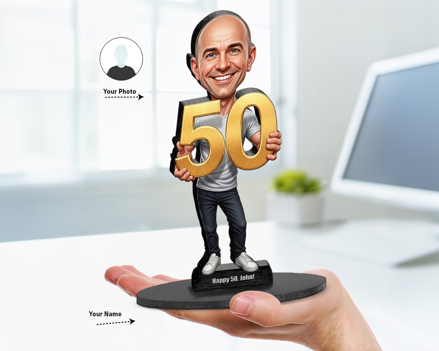 50th Birthday Number figurine — custom For Him gift