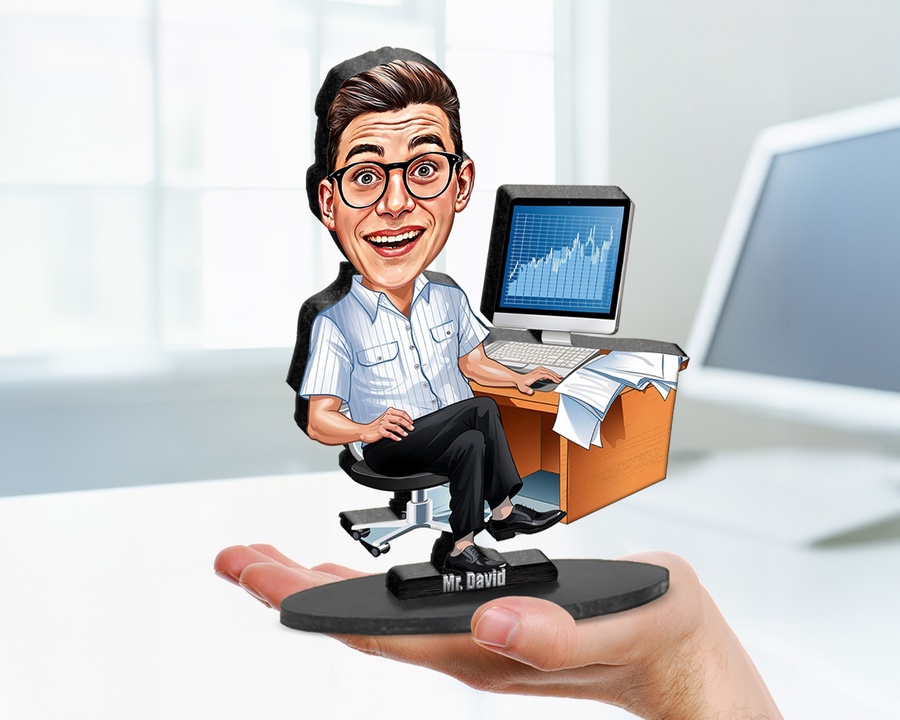 Accountant Computer Desk figurine — custom For Him gift