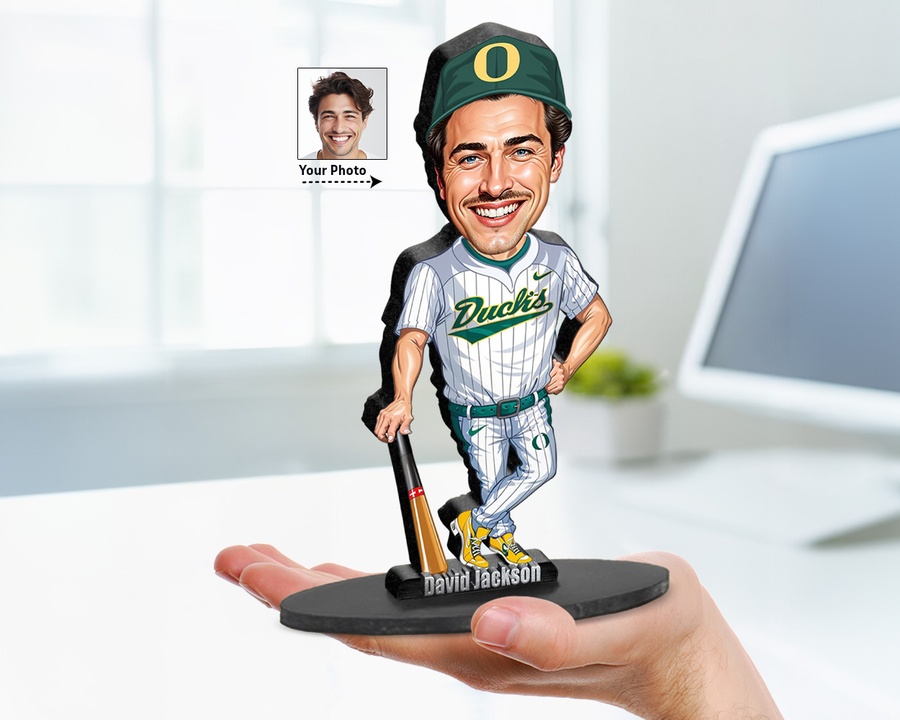 Baseball Player figurine — custom personalized Sport gift, premium wood 8 inches