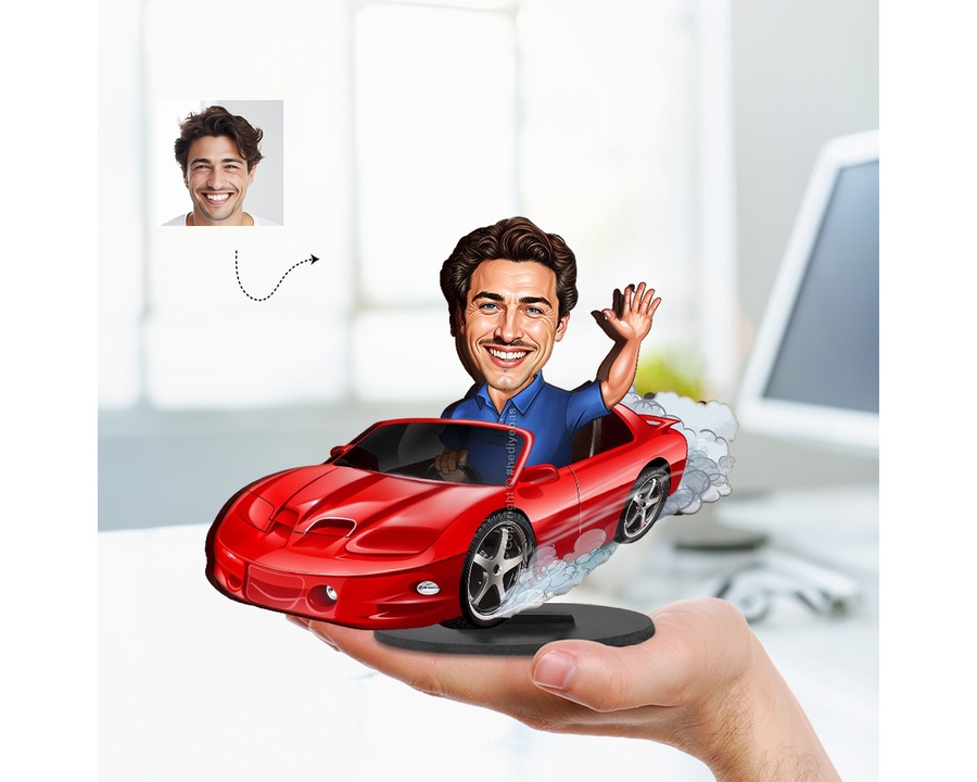 Car Salesman figurine — custom personalized Business gift, premium wood 8 inches