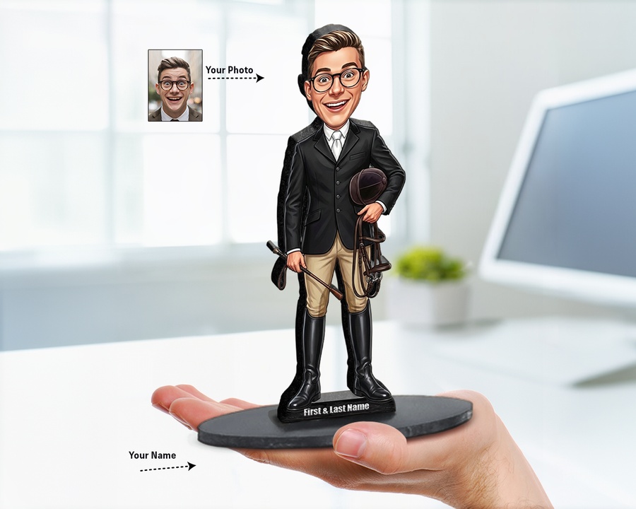 Detective — Cane figurine — custom personalized Business gift, premium wood 8 inches