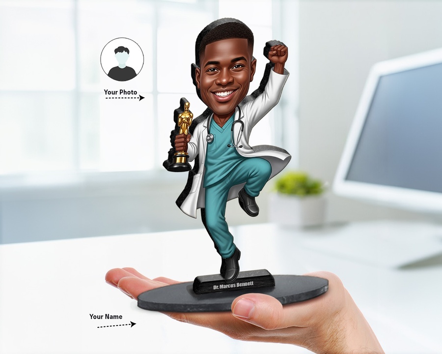 Doctor — Award (Brown Skin) figurine — custom Healthcare gift
