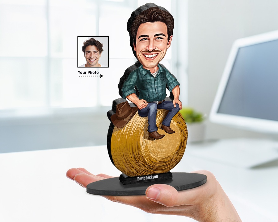 Farmer Pumpkin figurine — custom For Him gift