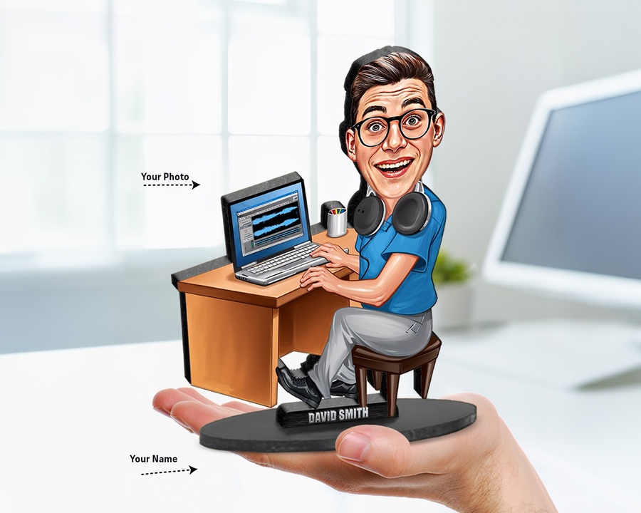 Gamer Computer Desk figurine — custom For Him gift