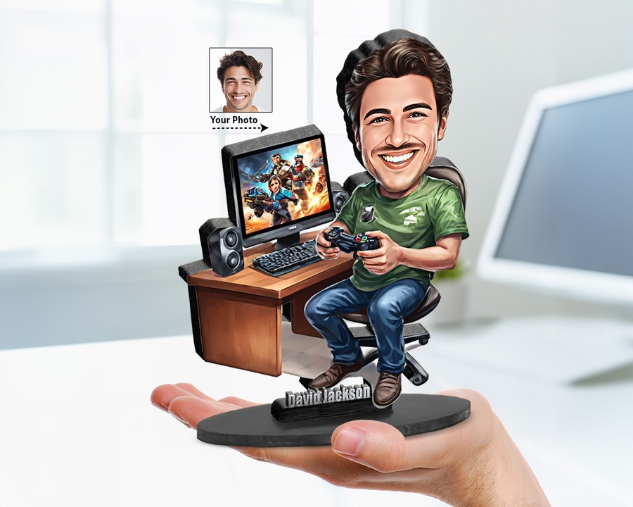 Gamer Console Computer figurine — custom For Him gift