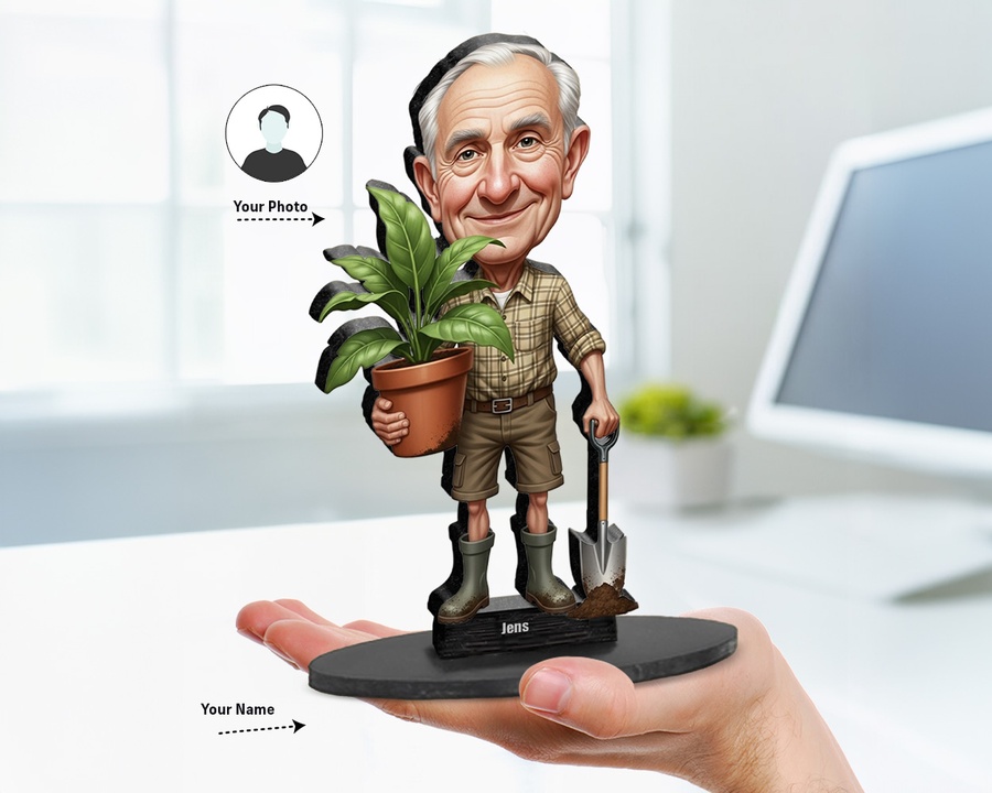 Retired Gardener Plants figurine — custom For Him gift
