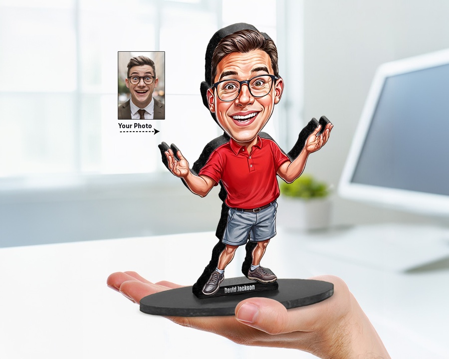 Soccer Player Red Jersey figurine — custom For Him gift