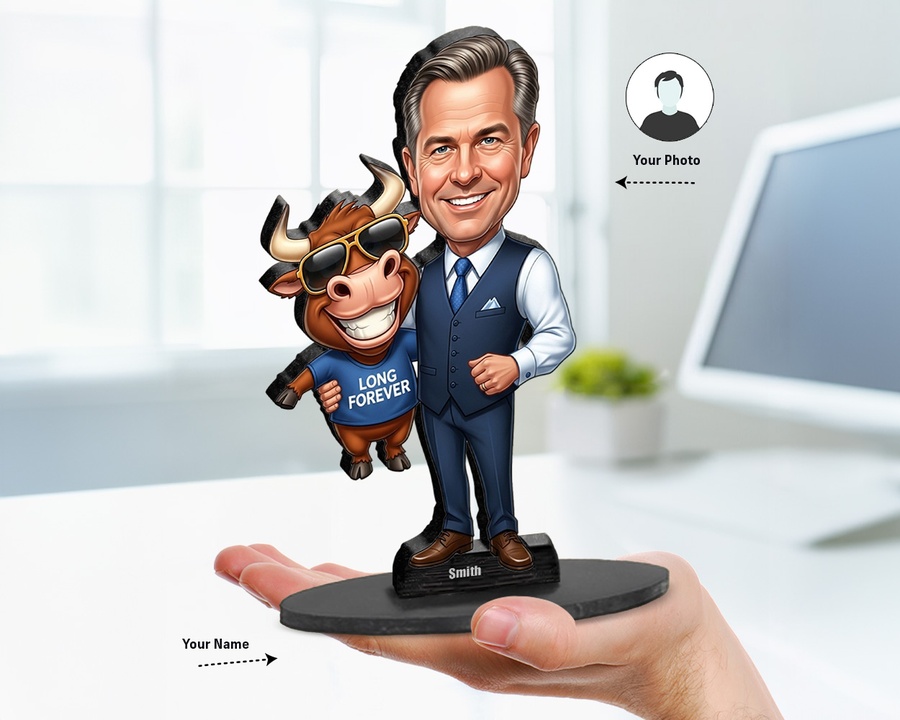 Stock Trader Bull Market figurine — custom For Him gift