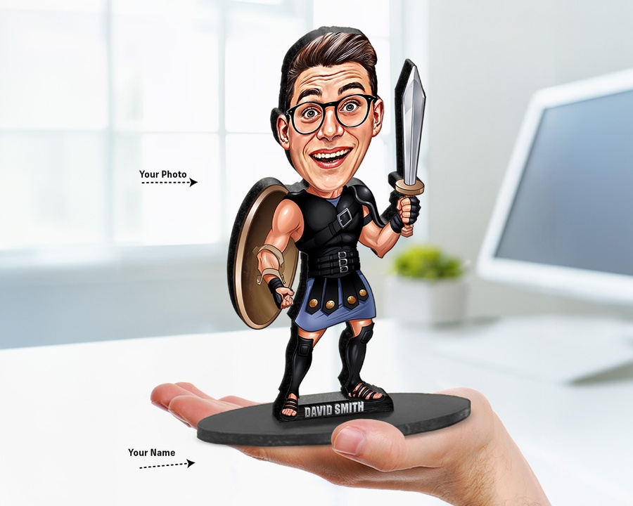 Warrior Shield Sword figurine — custom For Him gift