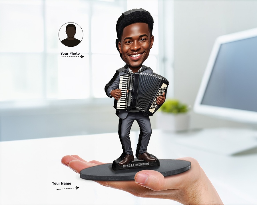 Accordion Player figurine — custom Music gift