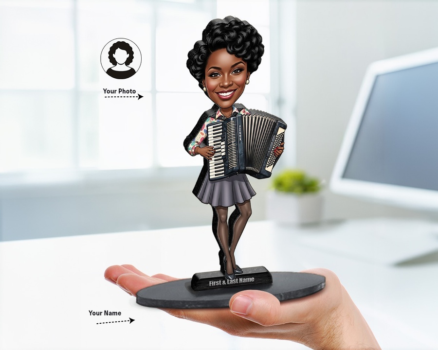 Accordion Player (Female) figurine — custom Music gift