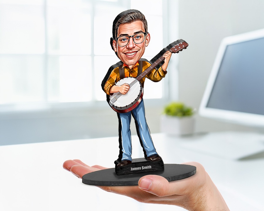 Banjo Player figurine — custom Music gift