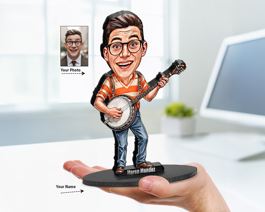 Banjo Player figurine — custom Music gift