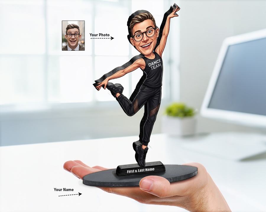 Dancer figurine — custom personalized Music gift, premium wood 8 inches