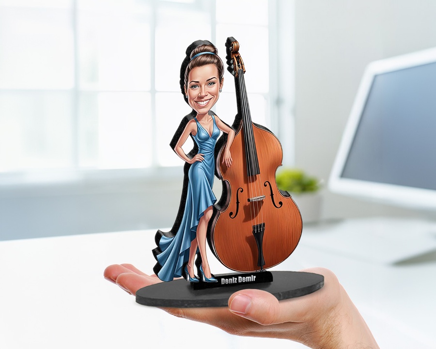 Double Bass Player figurine — custom Music gift