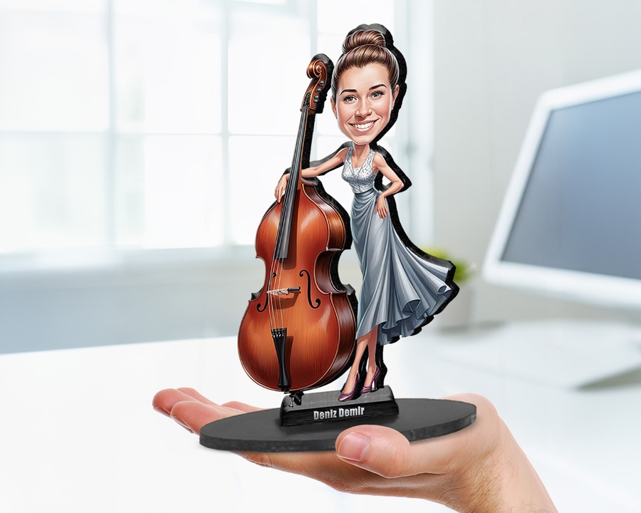 Double Bass Player figurine — custom Music gift