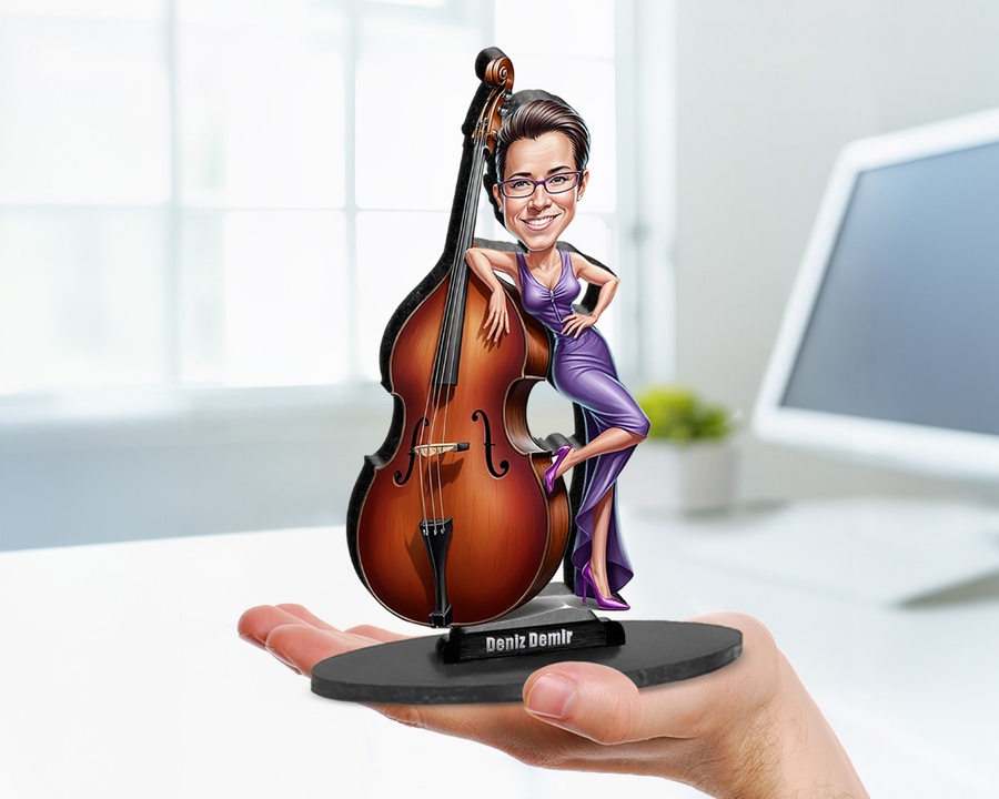 Double Bass Player figurine — custom Music gift