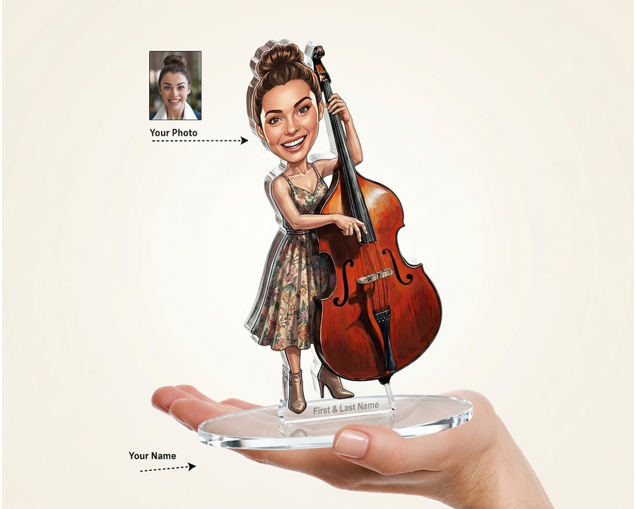 Double Bass Player figurine — custom Music gift
