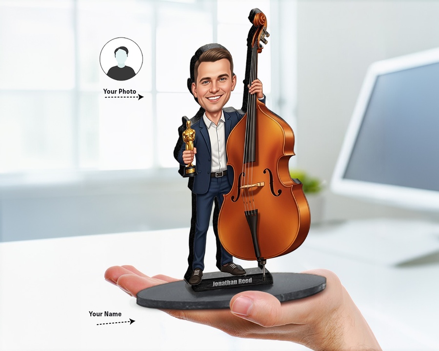 Double Bass Player figurine — custom Music gift