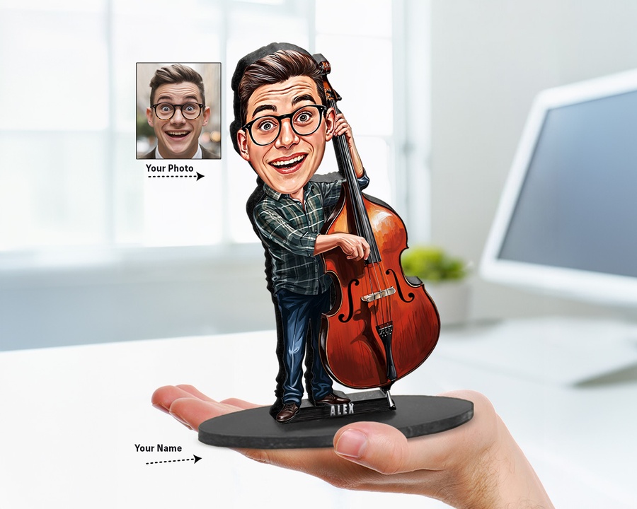 Double Bass Player (Male) figurine — custom Music gift