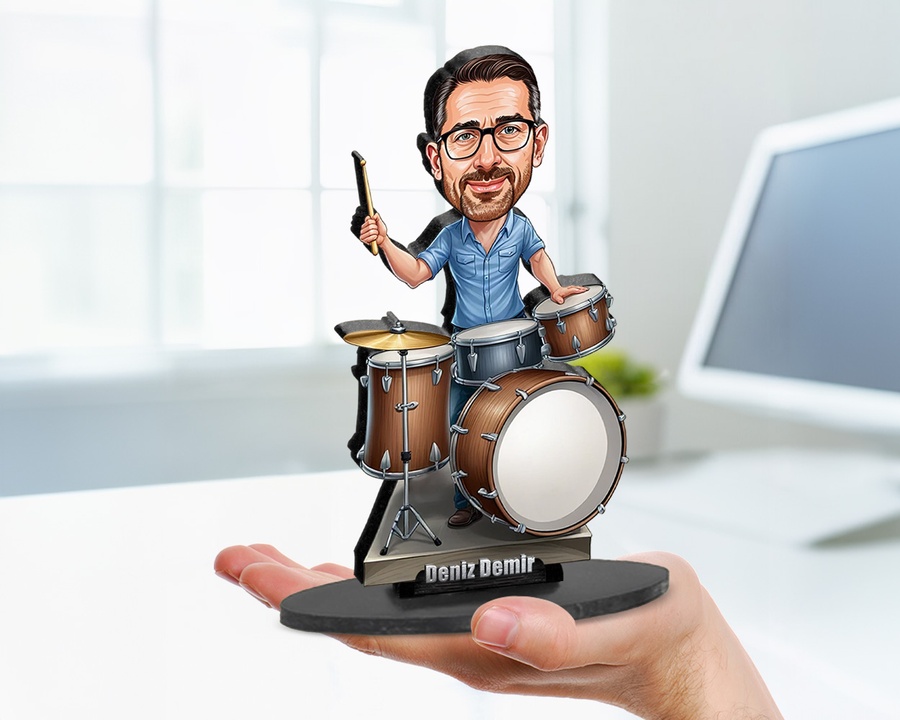 Drummer figurine — custom Music gift