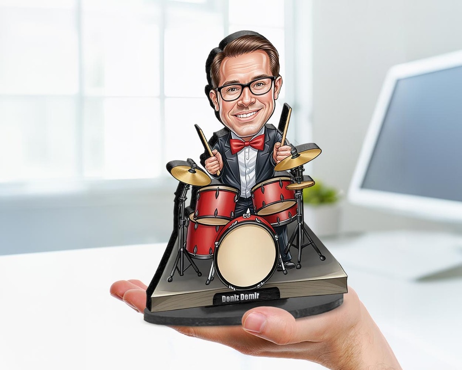 Drummer figurine — custom Music gift