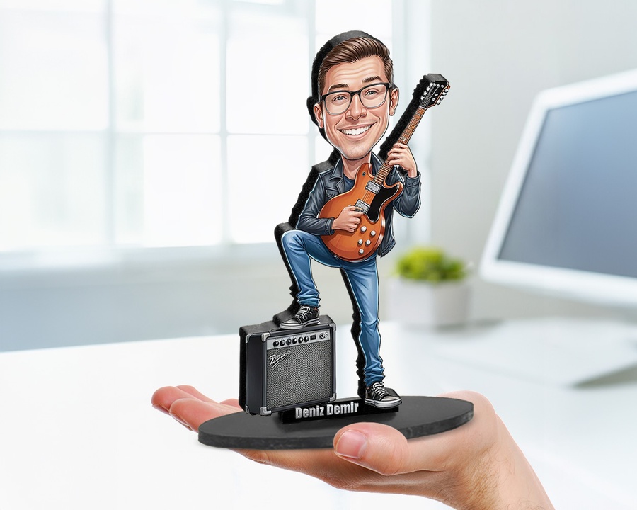Electric Guitarist (Male) figurine — custom Music gift