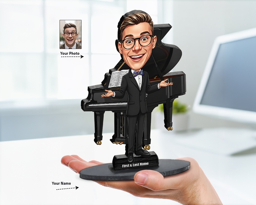 Pianist figurine — custom Music gift