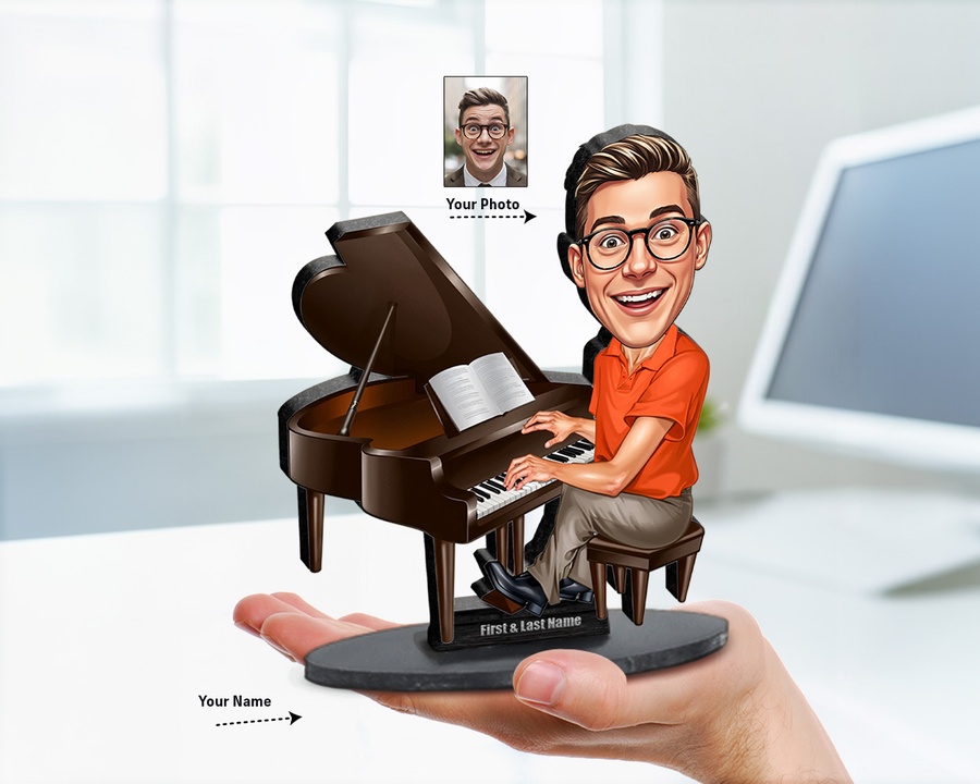 Pianist figurine — custom Music gift