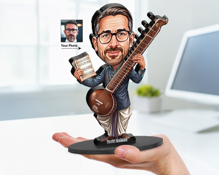 Sitar Player figurine — custom Music gift