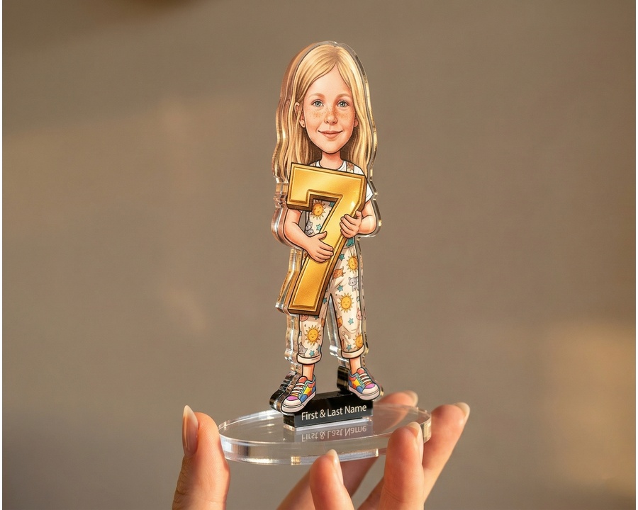 7th Birthday Kind Gold Dress figurine — custom New Arrivals gift