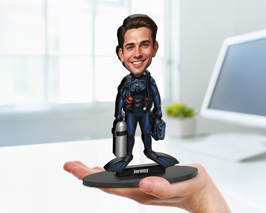 Aquarium Diver figurine — custom Sport gift