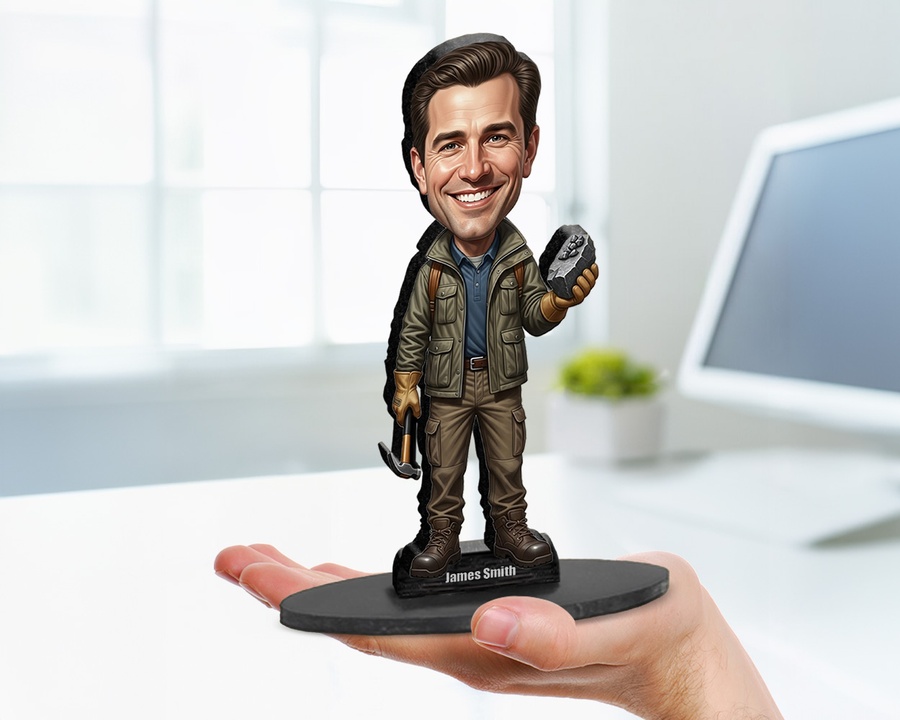 Geologist figurine — custom Business gift