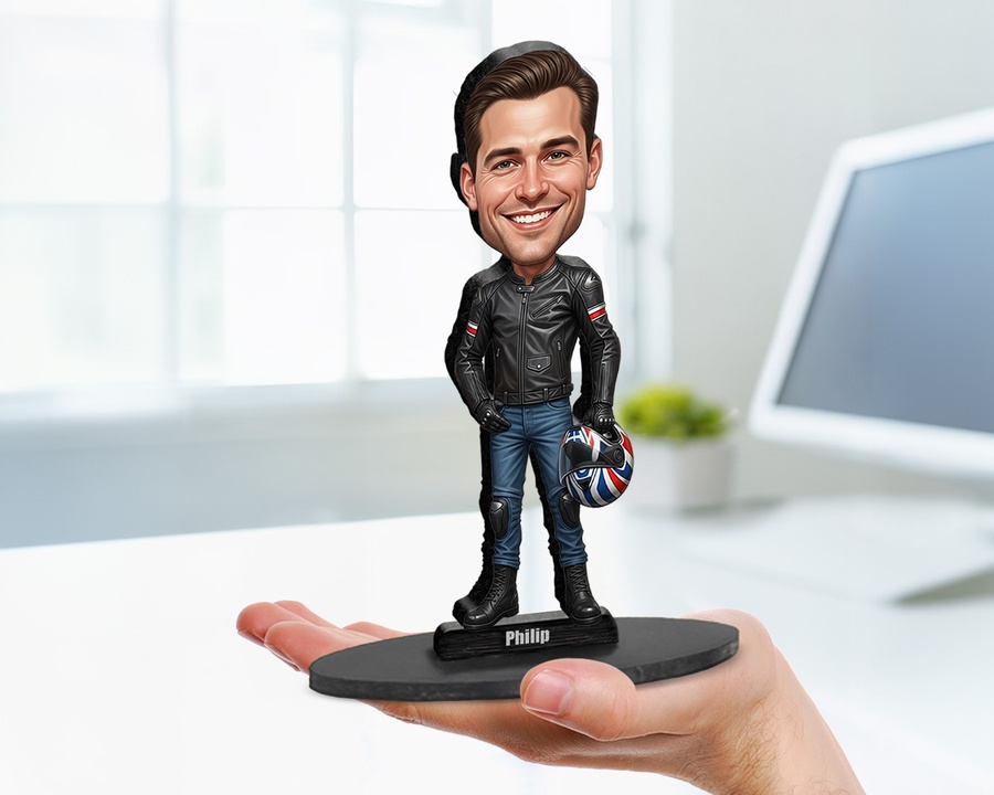 Motorcyclist figurine — custom Sport gift