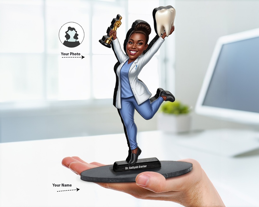 Orthodontist — Brown Skin figurine — custom Healthcare gift