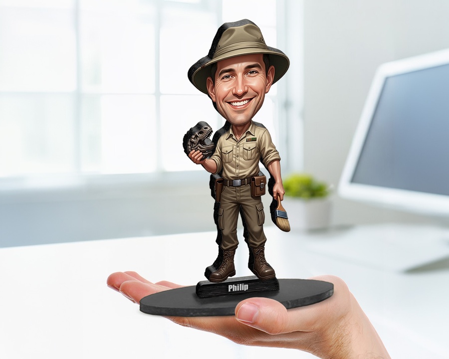Paleontologist figurine — custom Business gift