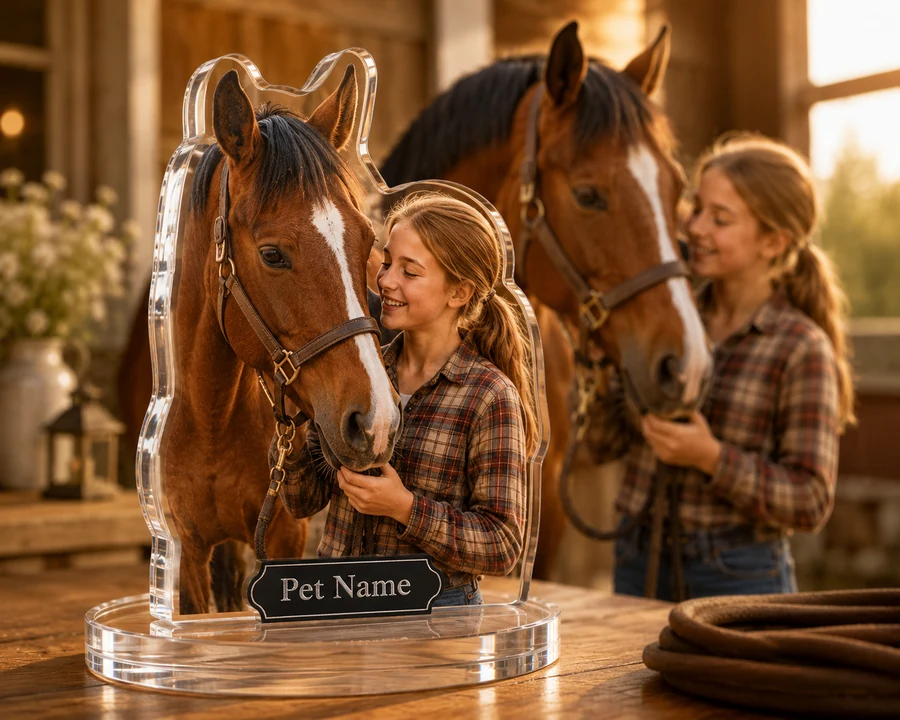Horse & Owner figurine — custom Pets gift