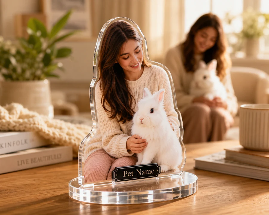 Rabbit & Owner figurine — custom Pets gift