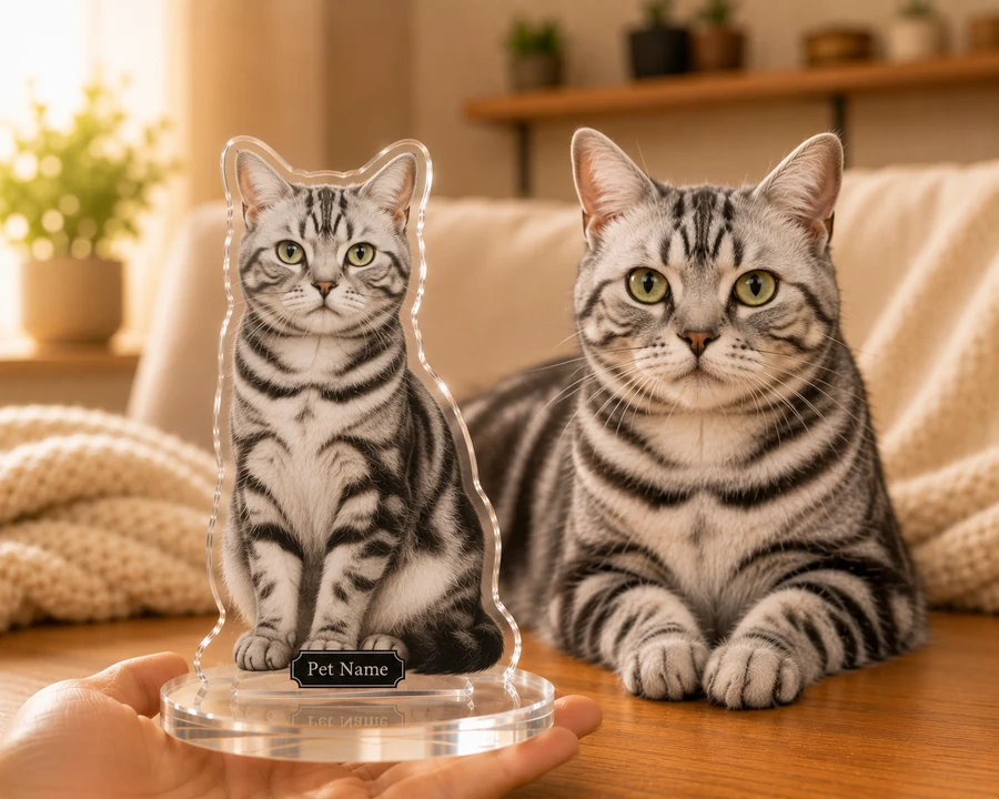 Silver Tabby figurine — custom Pets gift