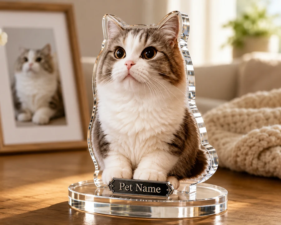 Tabby & White Kitten figurine — custom Pets gift