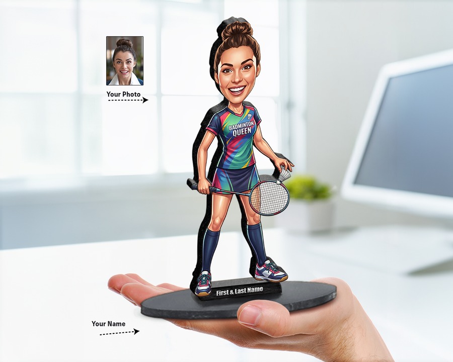 Badminton Player figurine — custom Sport gift