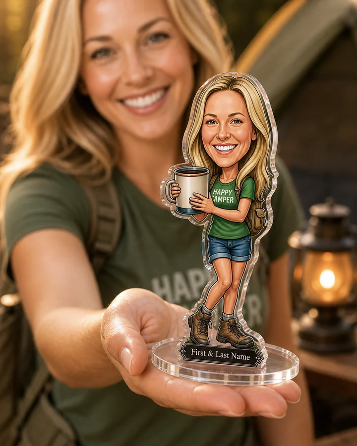 Happy Camper figurine — custom Sport gift