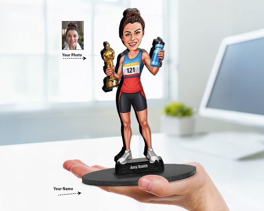 Marathon Runner (Female) figurine — custom Sport gift