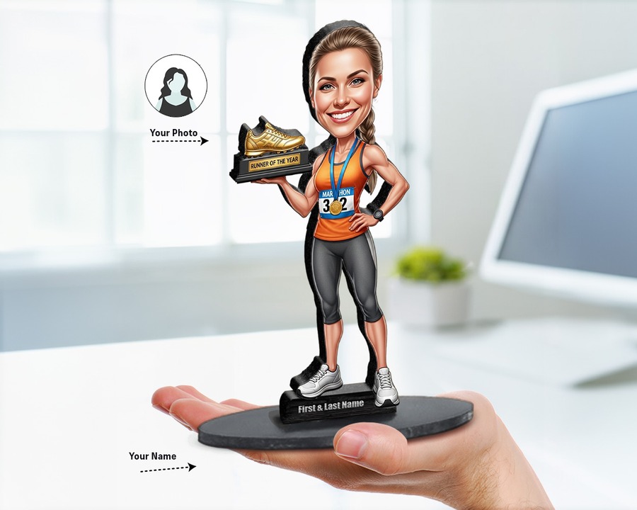 Marathon Runner (Female) figurine — custom Sport gift