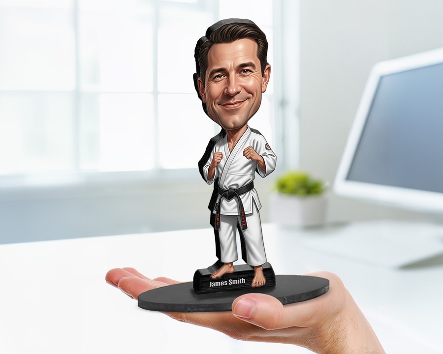 Martial Arts Instructor figurine — custom personalized Sport gift, premium wood 8 inches