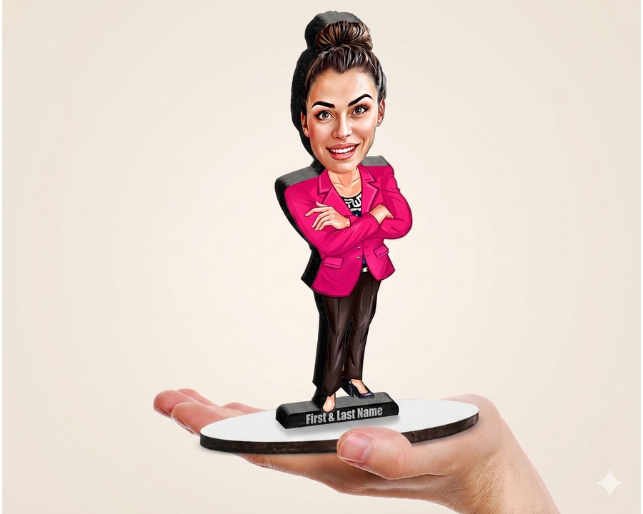 Boss Lady Pink Blazer figurine — custom For Her gift