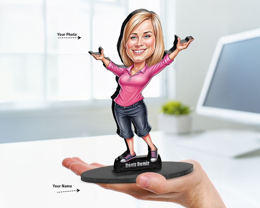 Businesswoman Pink Top figurine — custom For Her gift