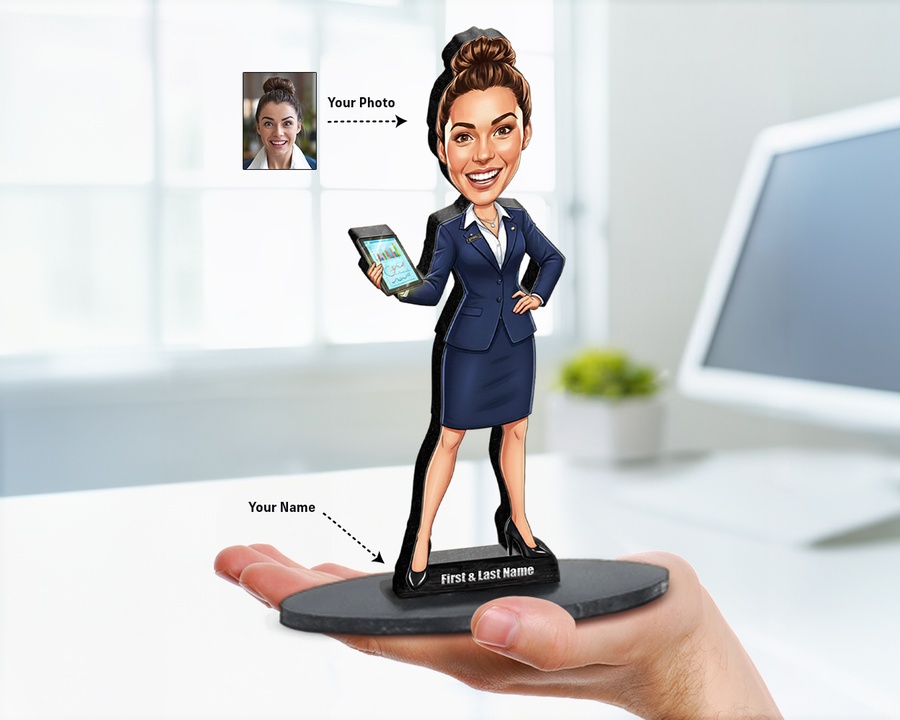 Businesswoman Suit Laptop figurine — custom For Her gift