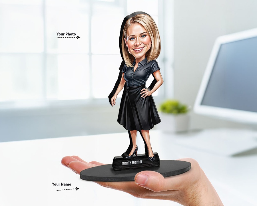 Elegant Black Dress figurine — custom For Her gift